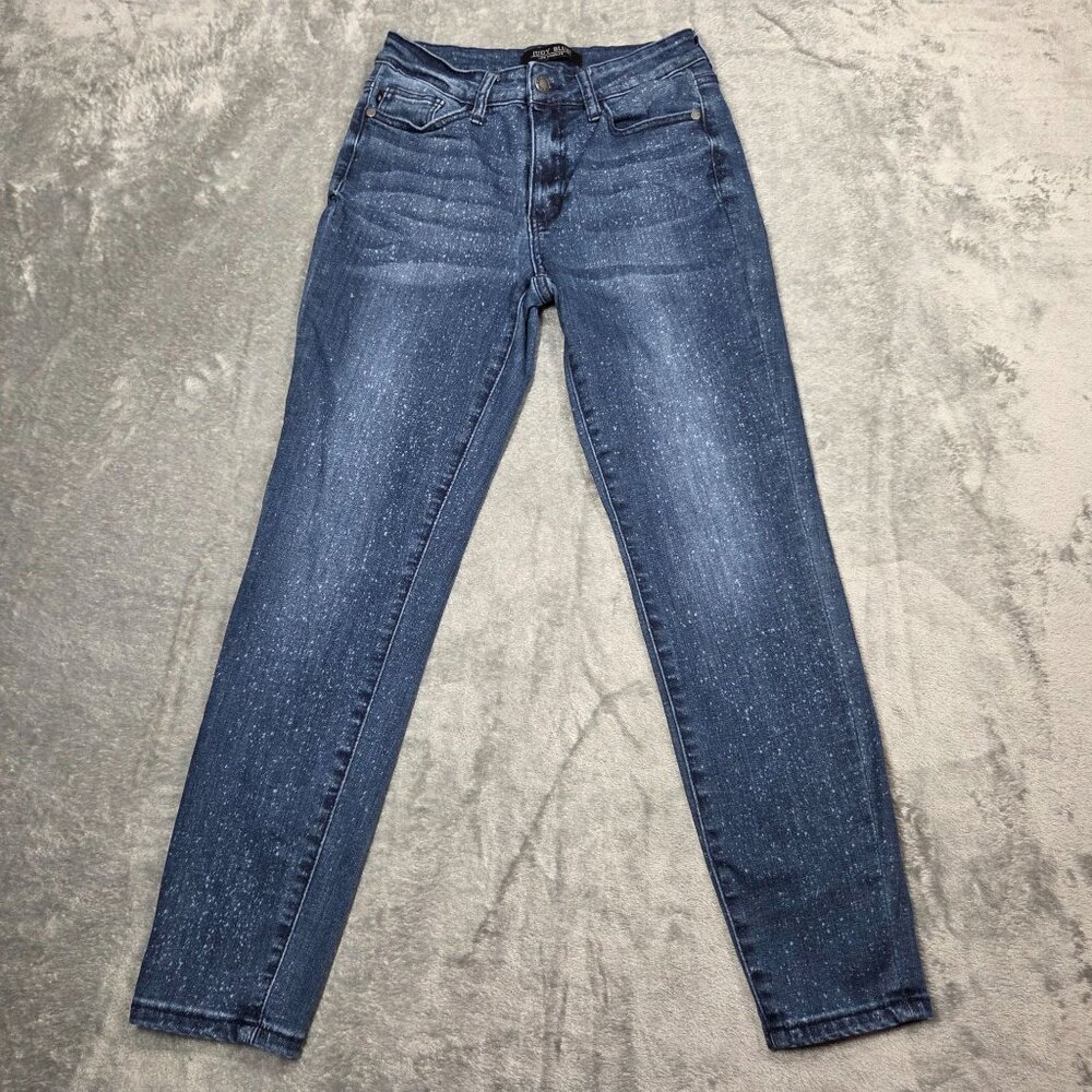 Judy Blue Jeans Womens 26 Blue Speckled Relaxed Fit Stretch Ankle Denim Preppy